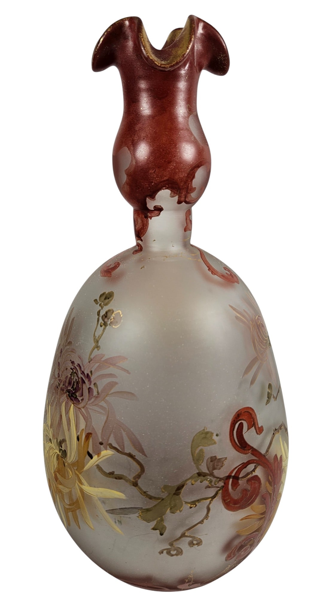 Mt. Washington Glass Company Royal Flemmish Gilt Decorated Satin Glass Vase - 3