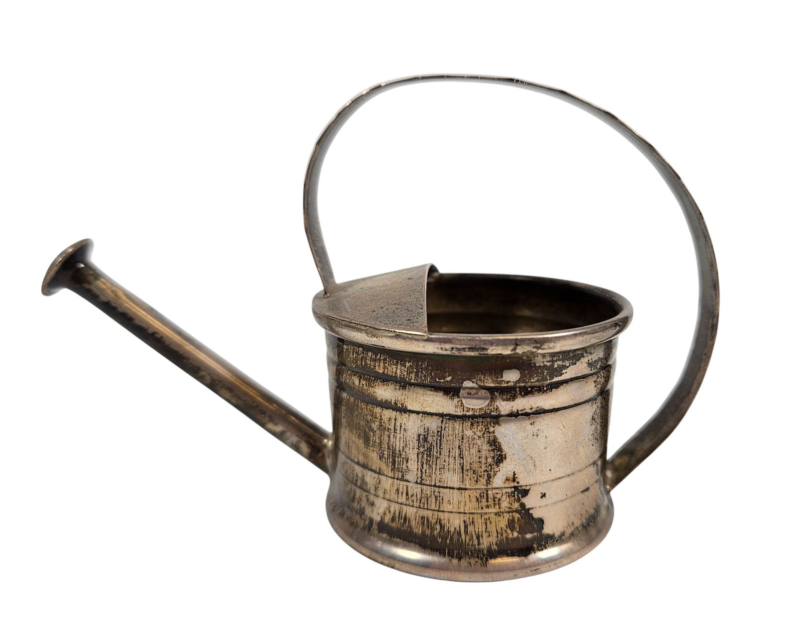 Cartier Sterling Watering Can Vermouth Dispenser: Cartier Sterling Silver "Watering Can" Vermouth Dispenser, c. 1950. Measures 3 inches high, 4.5 inches wide, 2 inches deep. Total weight 51.2 grams (1.65 ozt). Overall good condition, please see photo