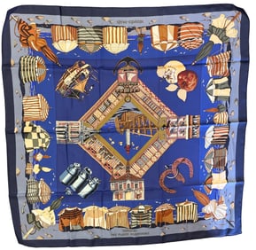 Hermes Charmes des Plages Normandes Silk Scarf Loic Dubigeon