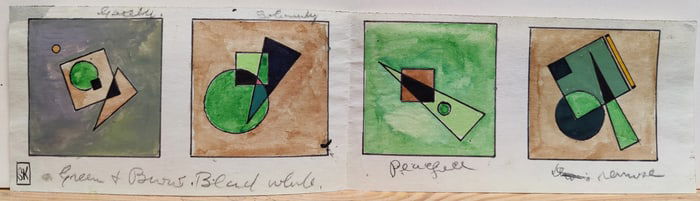 Stanton Kreider 4 Small W/C Studies Style of Kandinsky