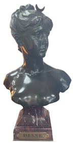 Auguste Louis Mathurin Moreau (French, 1834-1917) Bronze 'Diana'