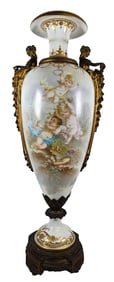 19th Century French Sevres Bronze Mounted Porcelain Vase Collot