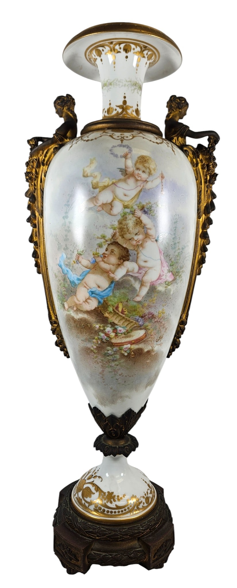 19th Century French Sevres Bronze Mounted Porcelain Vase Collot (1 of 10)