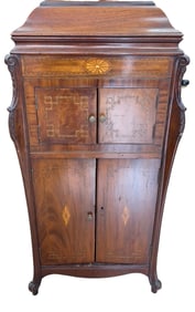 c1920 Mahogany Inlaid Upright Victor Victrola