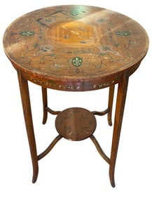 19th Century Adam Style Paint Decorated Satinwood Center Table