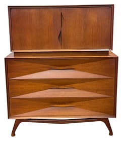 Albert Parvin Mid Century Modern Walnut High Chest