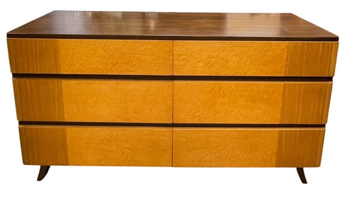 Eliel Saarinen for Rway Mid Century Modern Mixed Wood 6-Drawer Dresser