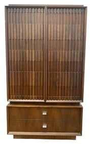 Mid Century Brutalist Tobago Armoire & Small Chest
