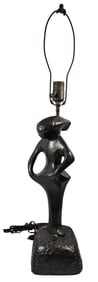 Mid Century Modernist Abstract Cast Figural Lamp