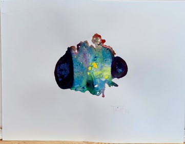 Peter Tripp Oil on Paper Colorful Abstract Burst, 2009