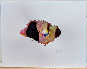 Peter Tripp Oil on Paper Colorful Abstract Burst, 2009