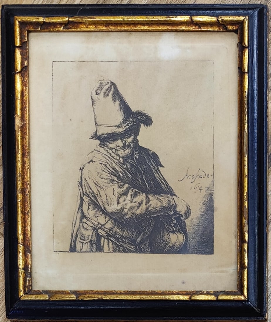 After Adrian van Ostade Engraving Hurdy Gurdy Man (1 of 3)