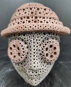 Alexander Ney Psychedelic Terracotta Man in Hat