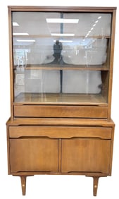 Mid Century Modern Walnut Hutch by Stanley