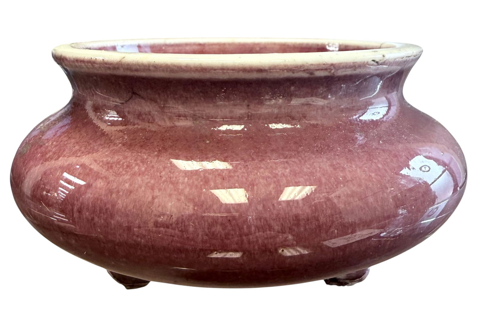 Qing Dynasty Chinese Oxblood Glaze Porcelain Incense Burner (1 of 6)