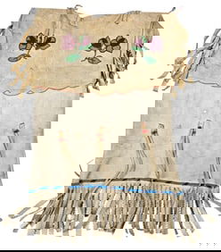 c1920 Apsáalooke (Crow) Beaded Hide Dress