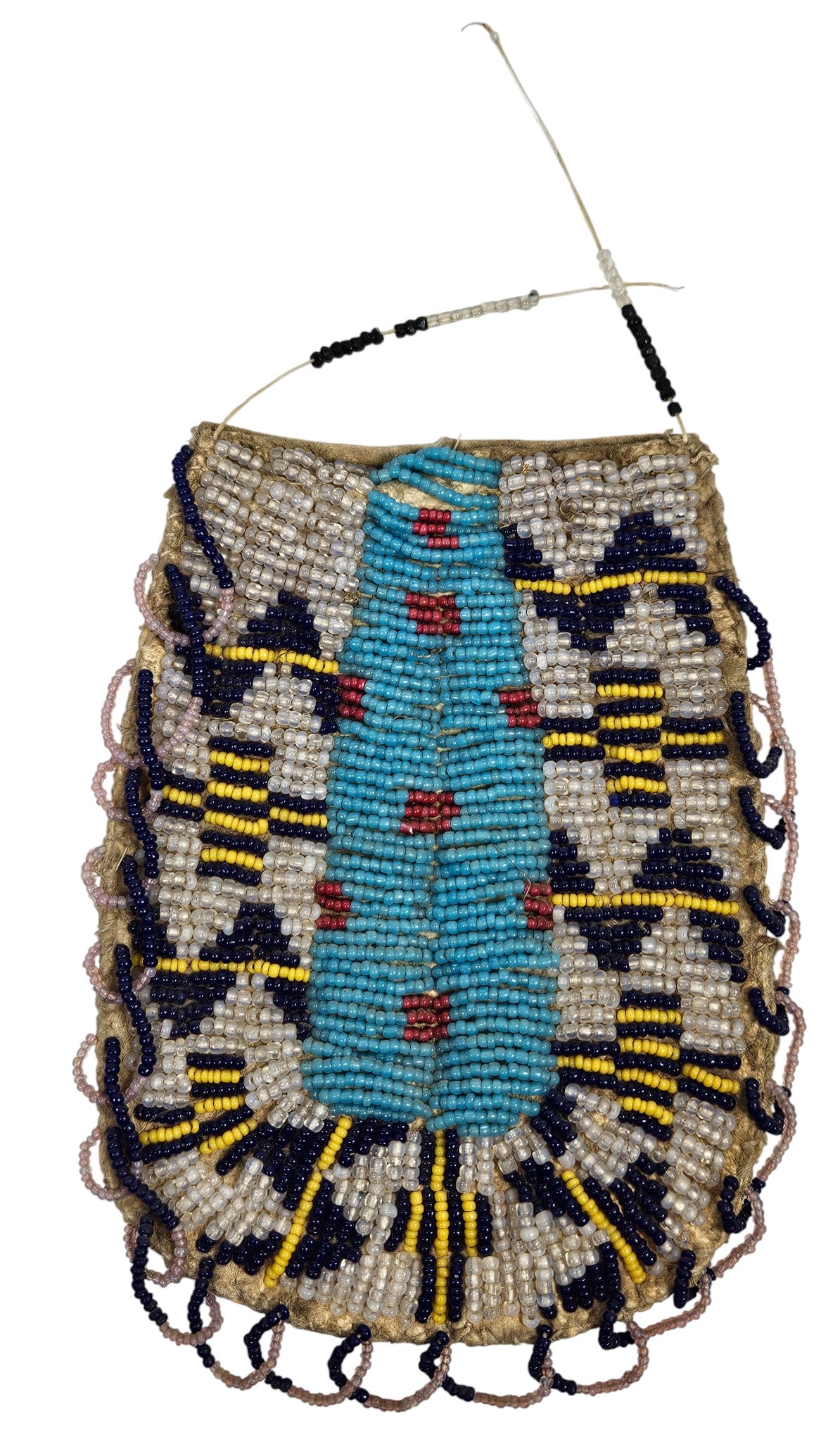 c1890 Native American Sioux Leather Beaded Bag (1 of 5)