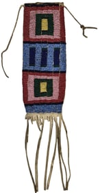 c1900 Native American Apsáalooke (Crow) Beaded Mirror Bag