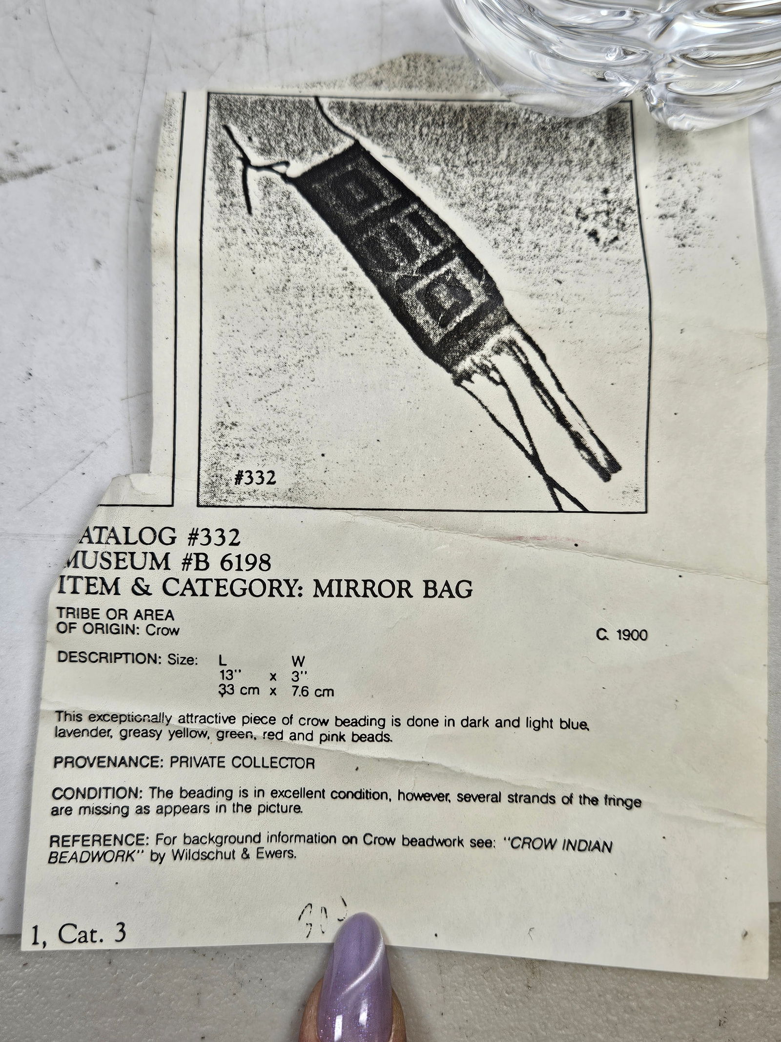 c1900 Native American Apsáalooke (Crow) Beaded Mirror Bag - 4