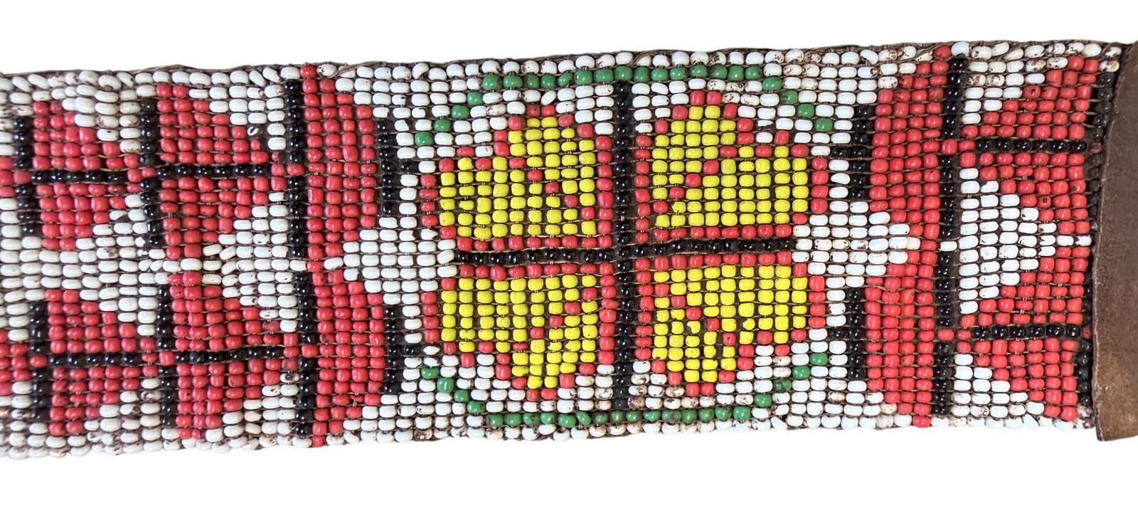 c1930 Native American Sioux Leather Beaded Belt - 4
