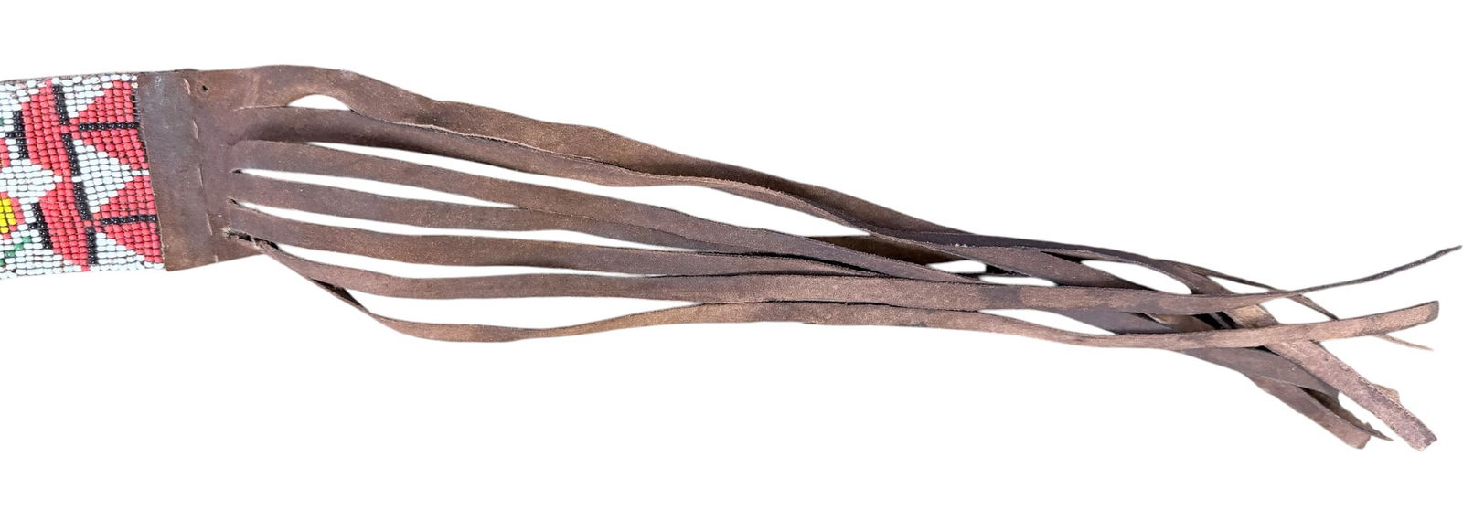 c1930 Native American Sioux Leather Beaded Belt - 5