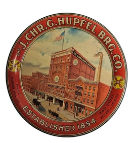 J. Chr. G. Hupfel Brewing Brewery Co Advertising Beer Tip Tray New York