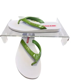 New old Stock Green Prada Rubber Thong Sandals with Storage Bag