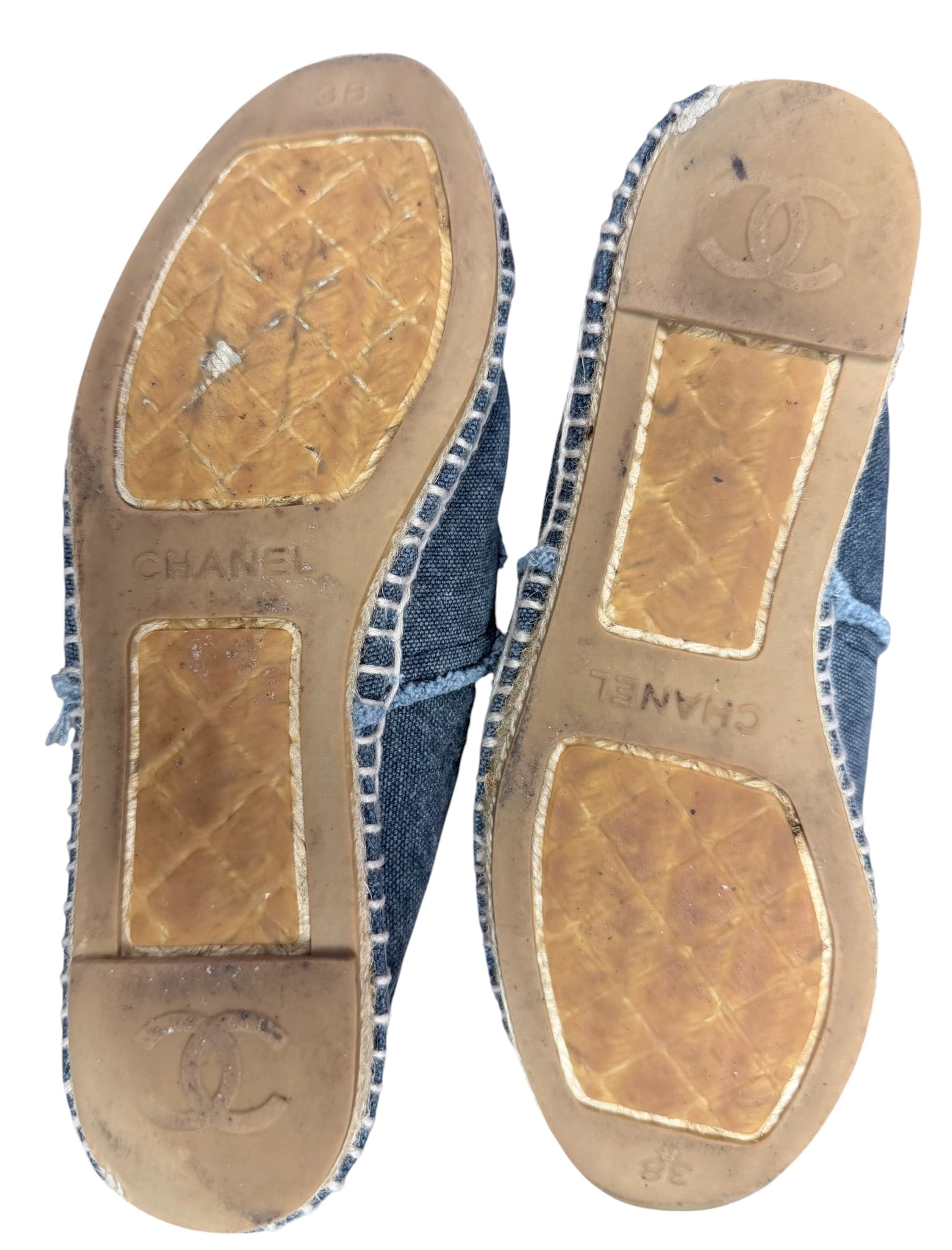 Chanel Blue Logo Denim Espadrilles - 2