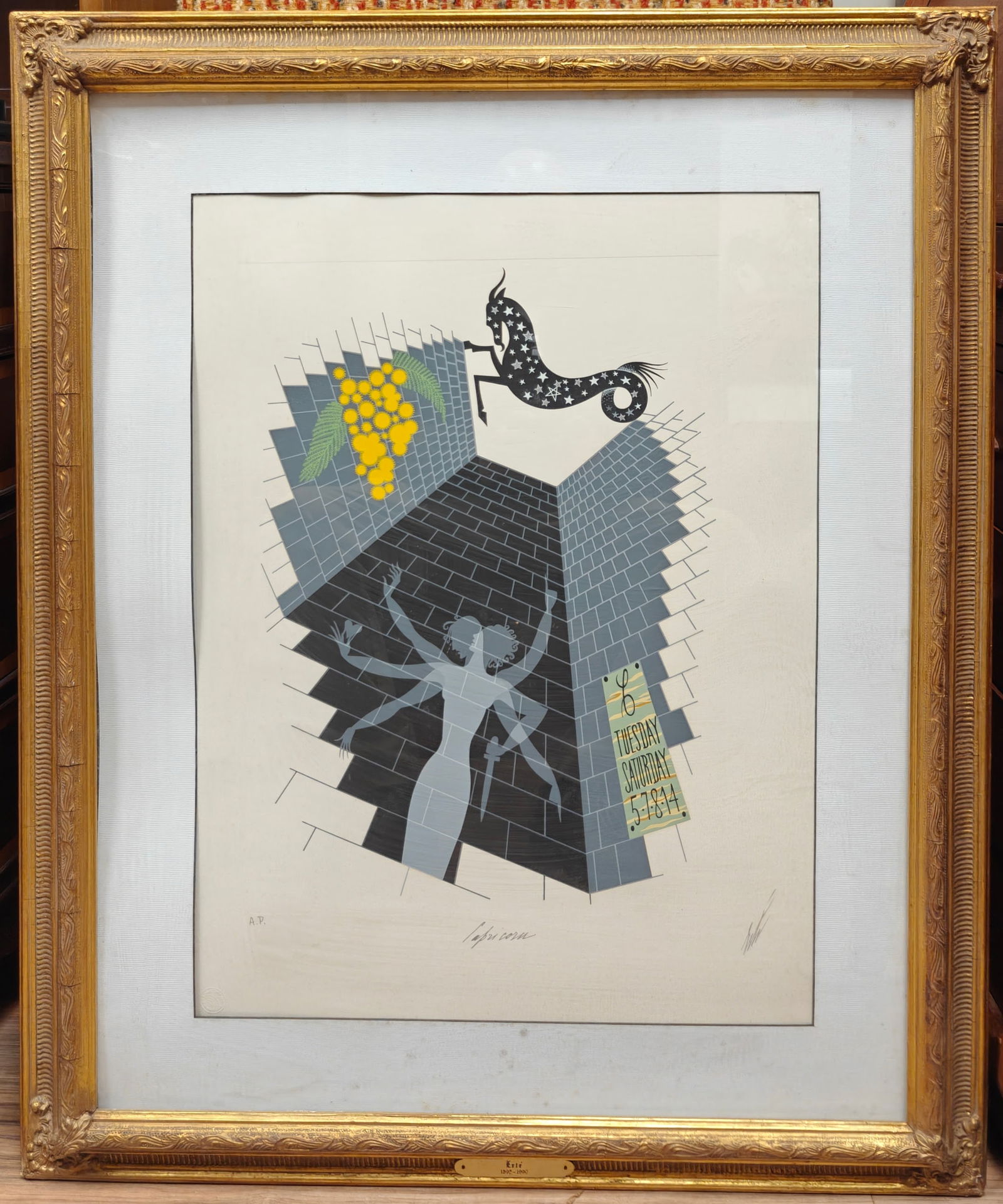 Erte A.P. Color Serigraph Titled Capricorn, c.1980s (1 of 6)