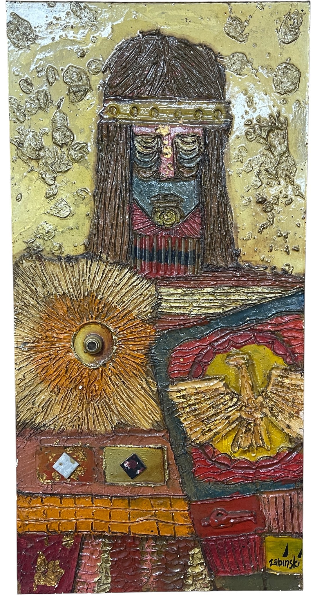 Zabinski O/B M/M Folk Art Native American Warrior (1 of 4)