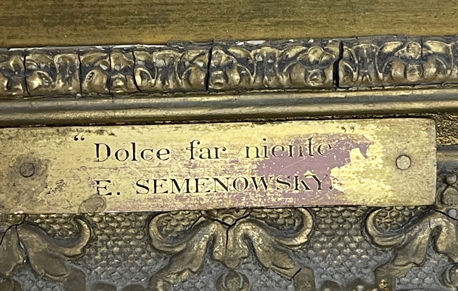 Important Eisman Semenowsky O/B Titled Dolce Far Niente - 5