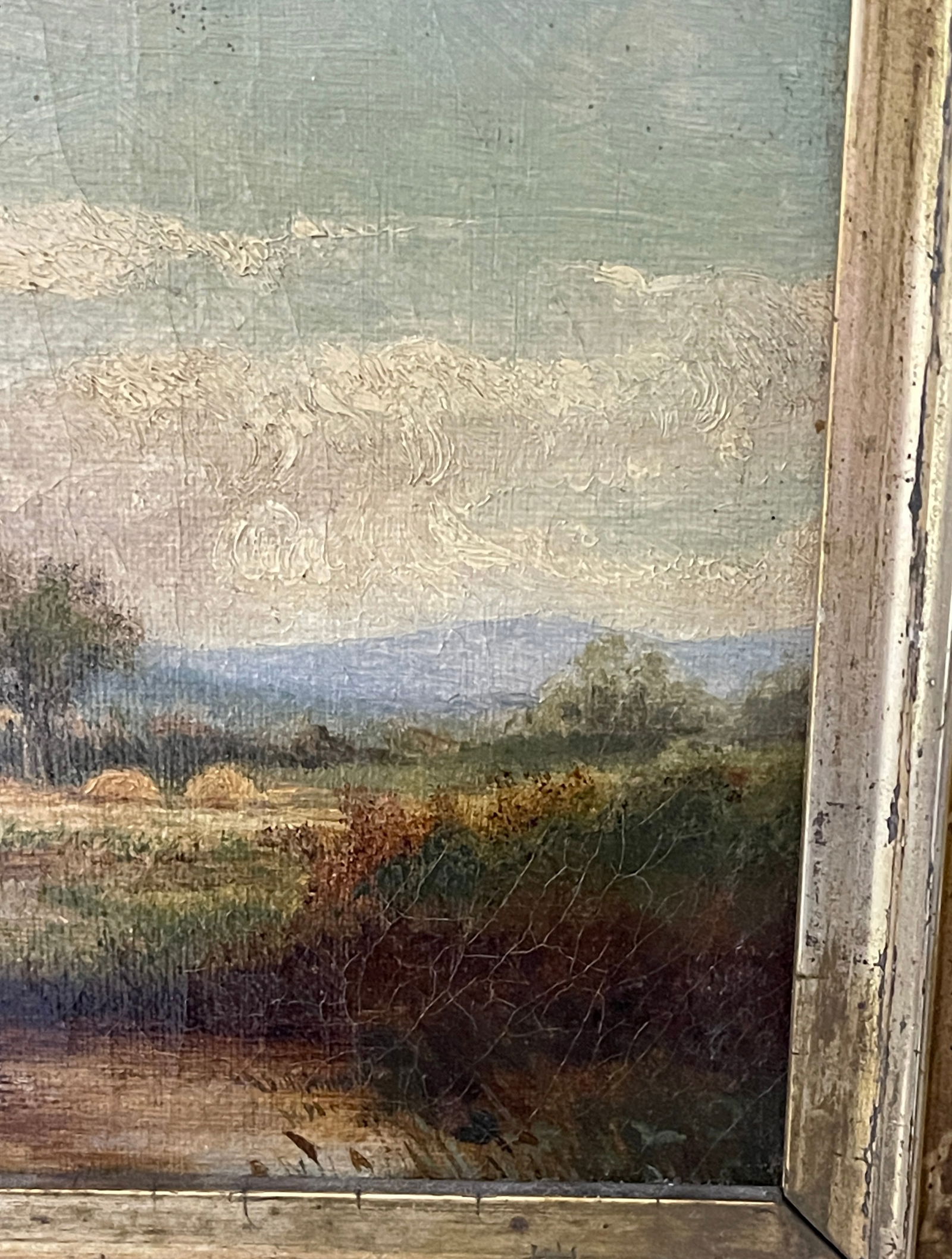 Initial Signed O/C Pastoral Bucolic Cows Landscape - 5