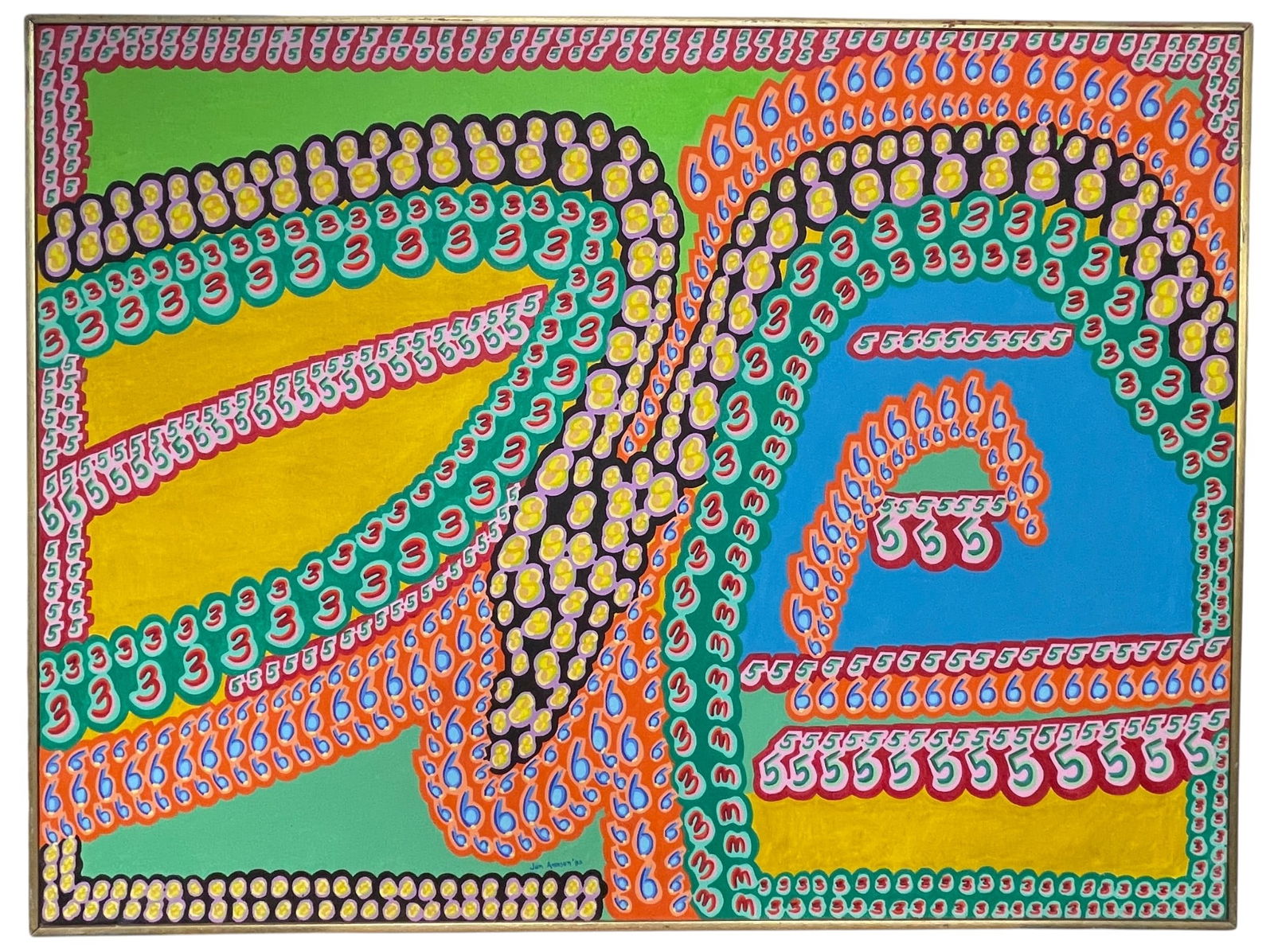 Jan Aronson Colorful Ab Ex Shapes & Numbers, 1980 (1 of 6)