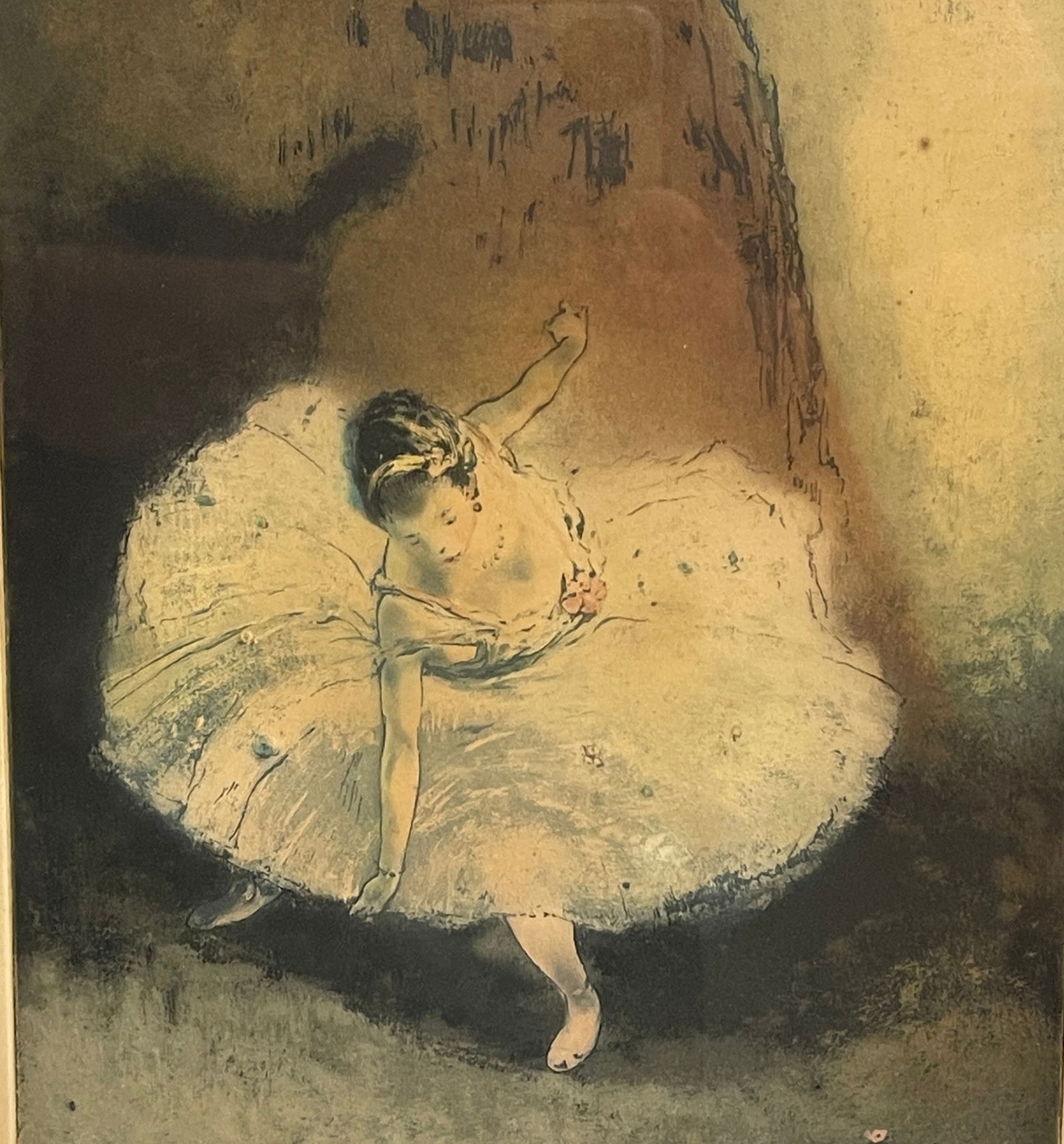 Auguste Brouet L/E Color Etching Ballet Dancer, c.1900s - 2