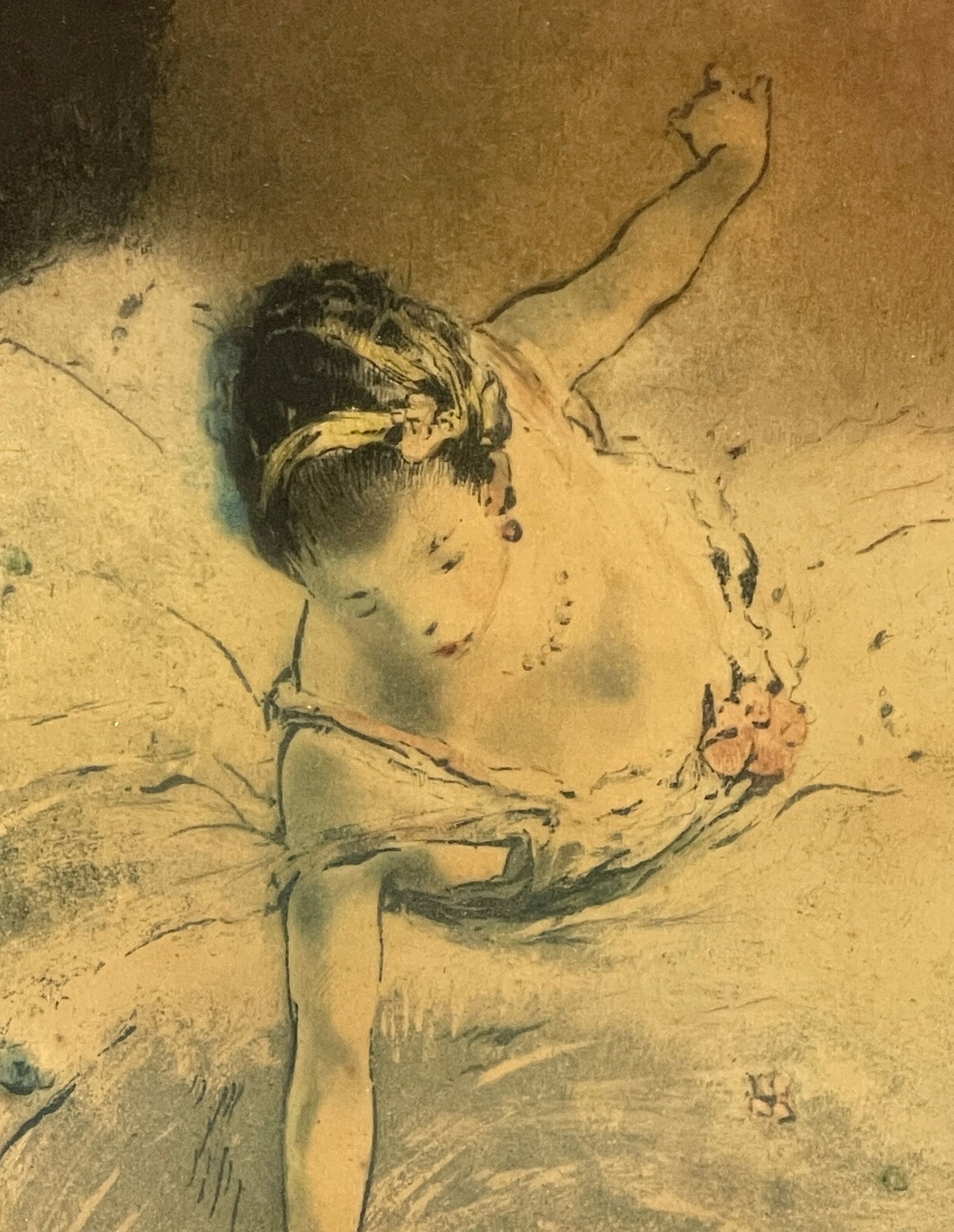 Auguste Brouet L/E Color Etching Ballet Dancer, c.1900s - 3