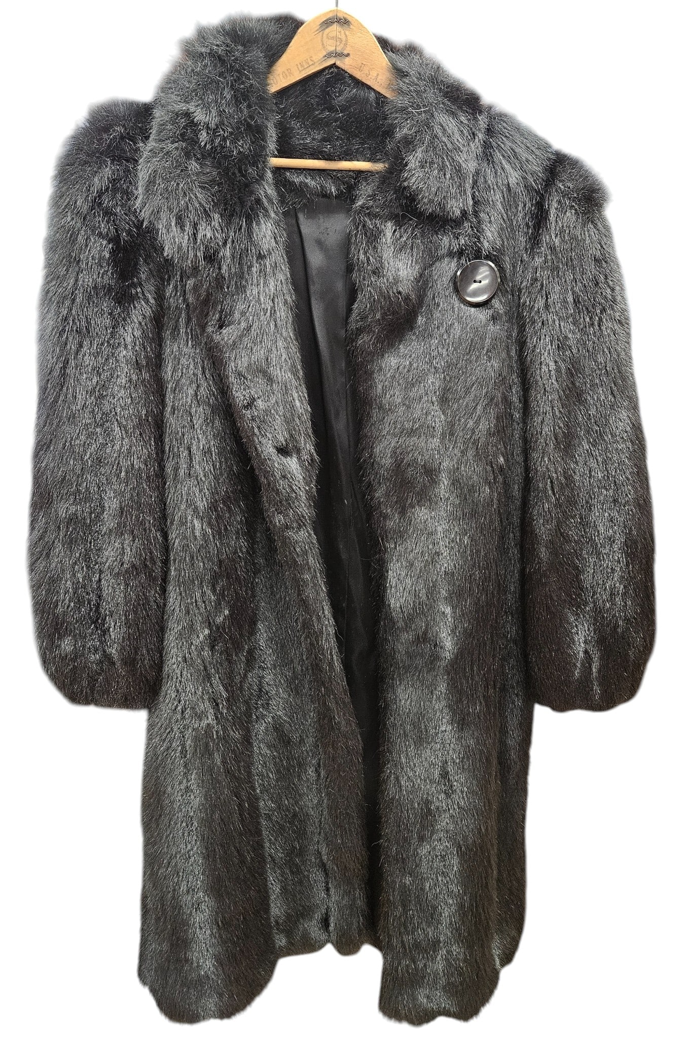 Vintage Style VI Ltd Womens Black Faux Fur Coat (1 of 3)