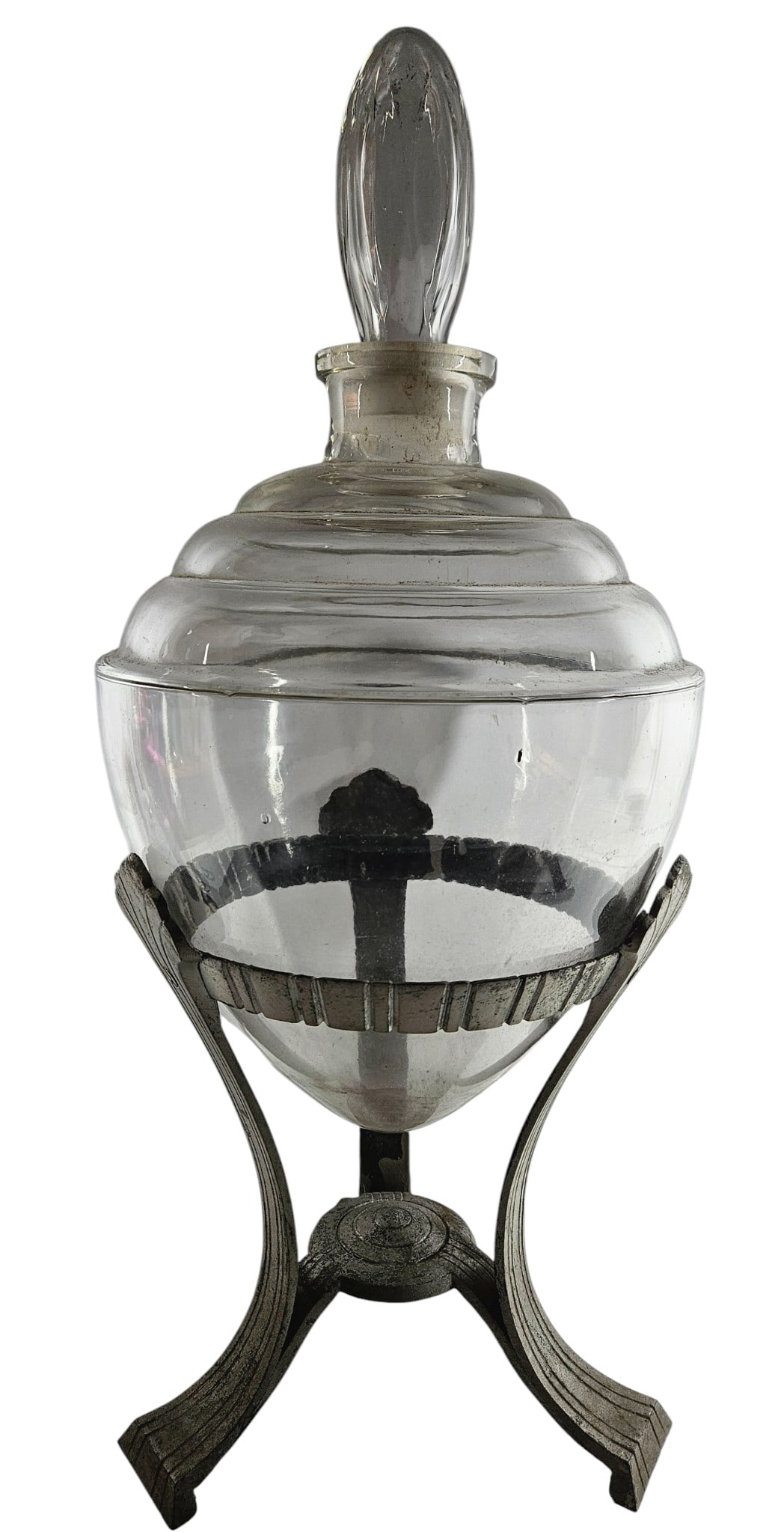 c1930 Art Deco Glass Apothecary Jar (1 of 5)