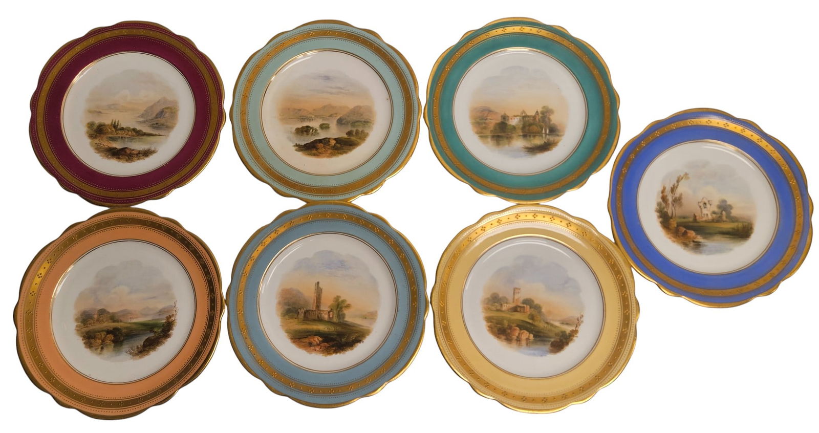 19th Century (7) Coalport Style Hand Painted Cabinet Plates (1 of 9)