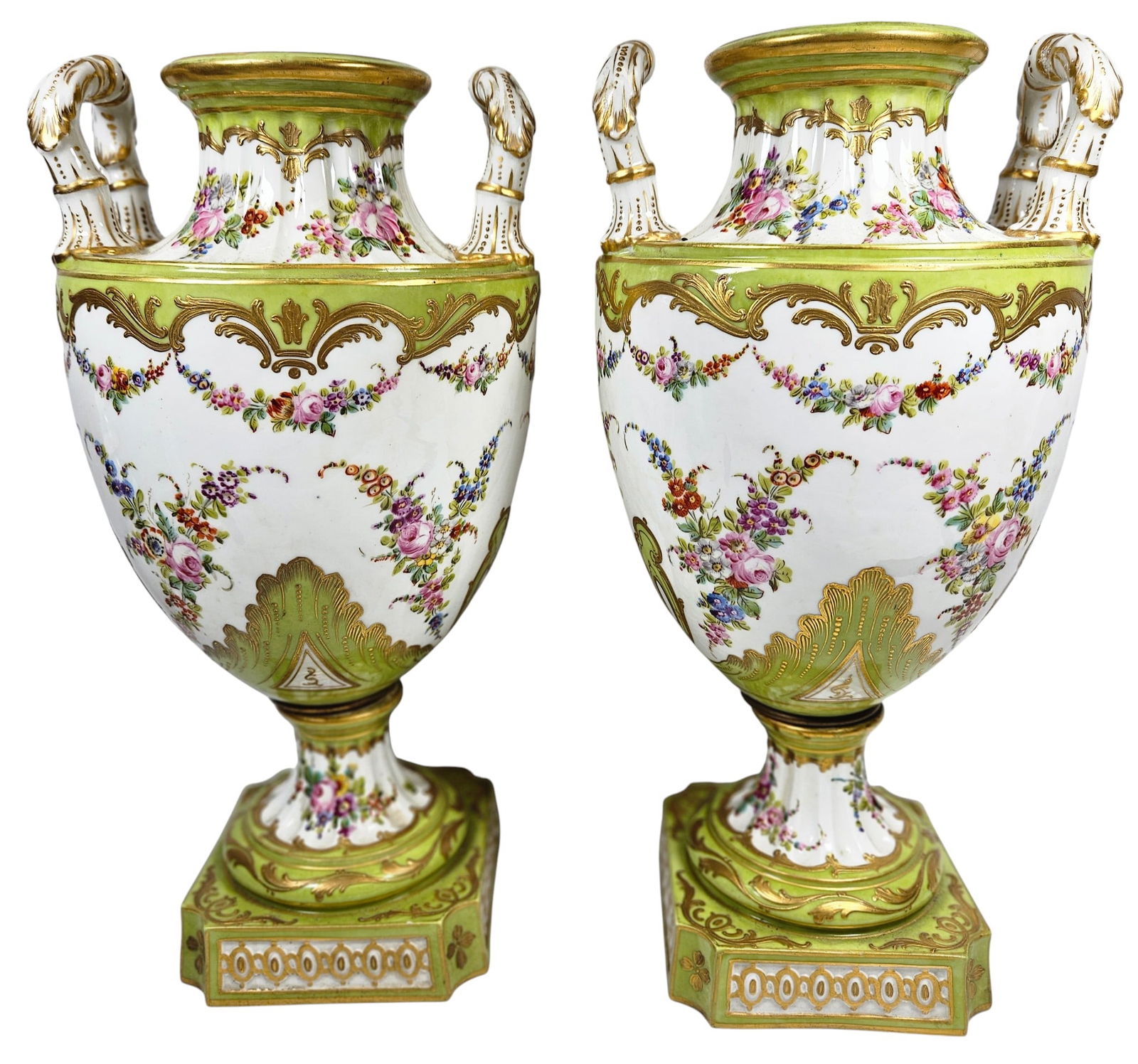 Pair 19th Century Sevres Porcelain Urns (1 of 6)