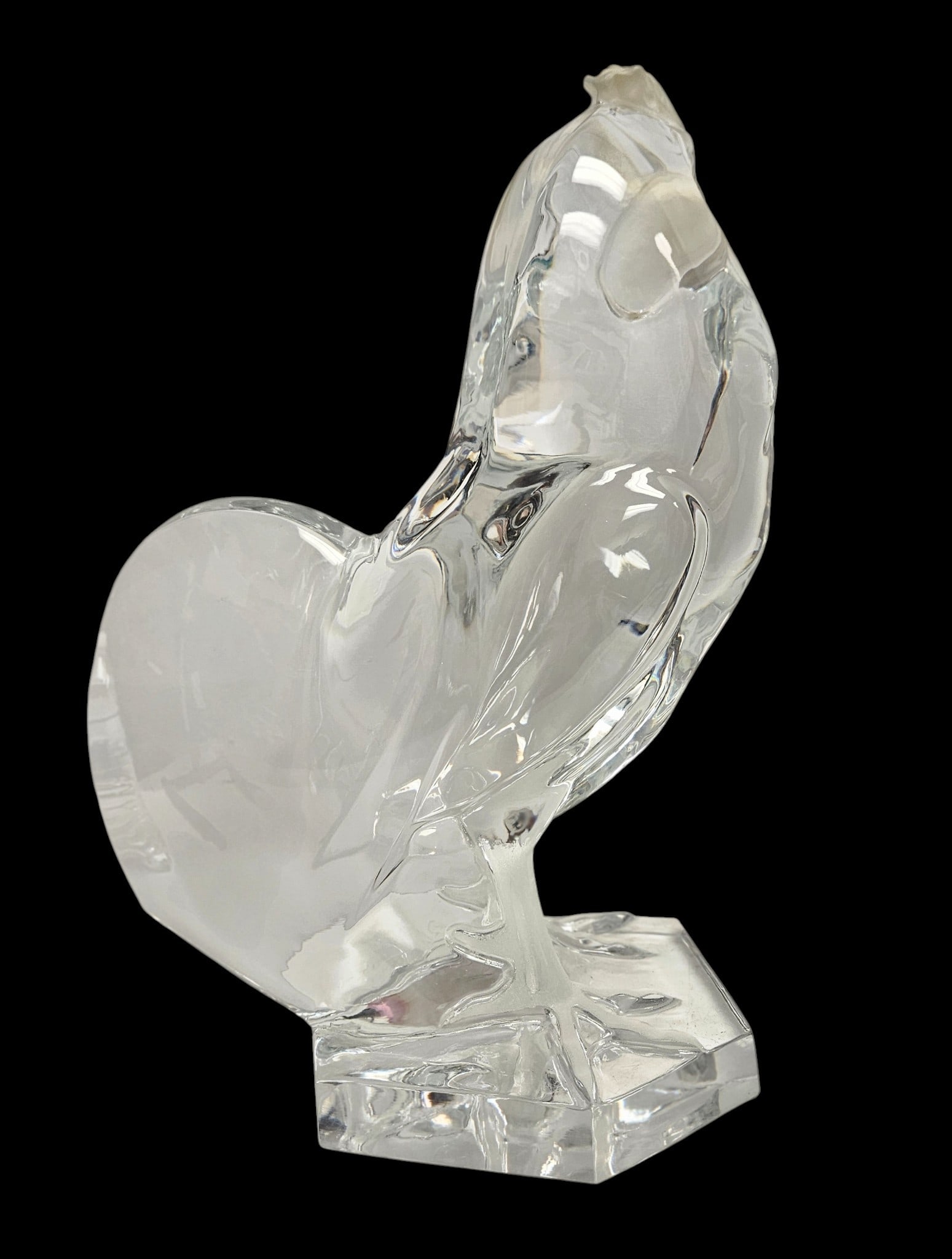 Large Marc Lalique Crystal Rooster - 3