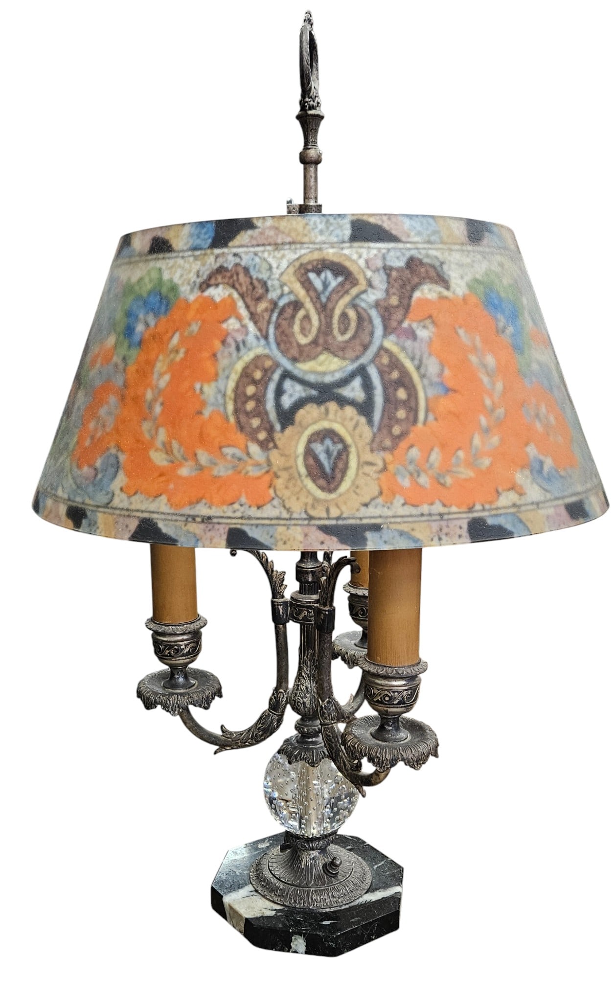 Pairpoint Reverse Painted 3 Arm Control Bubble Lamp (1 of 8)