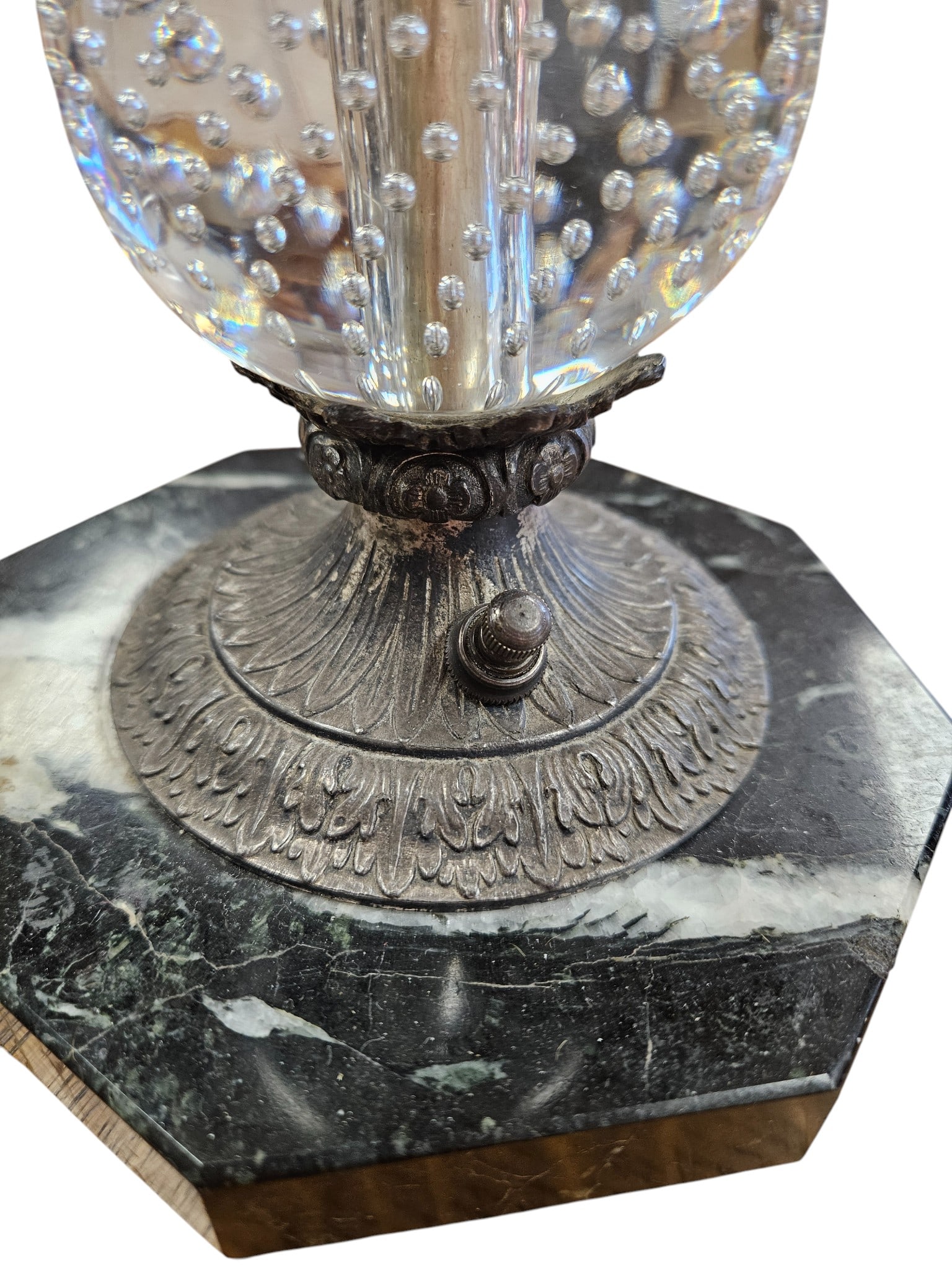 Pairpoint Reverse Painted 3 Arm Control Bubble Lamp - 4