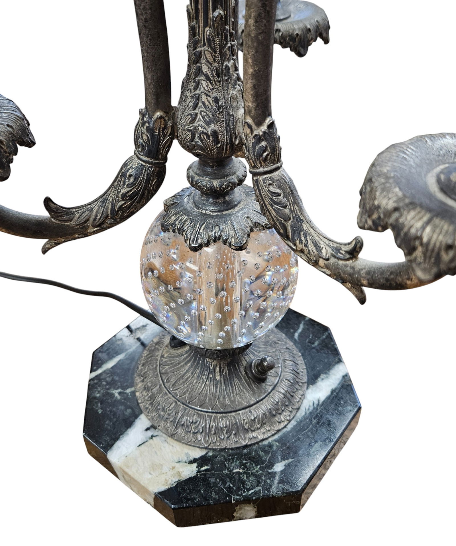 Pairpoint Reverse Painted 3 Arm Control Bubble Lamp - 8