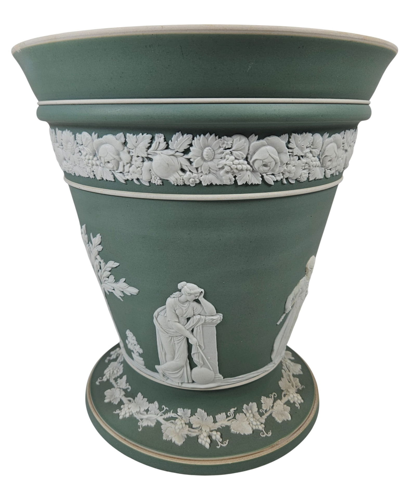 c1930 Large Wedgwood Jasperware Vase with Frog - 4