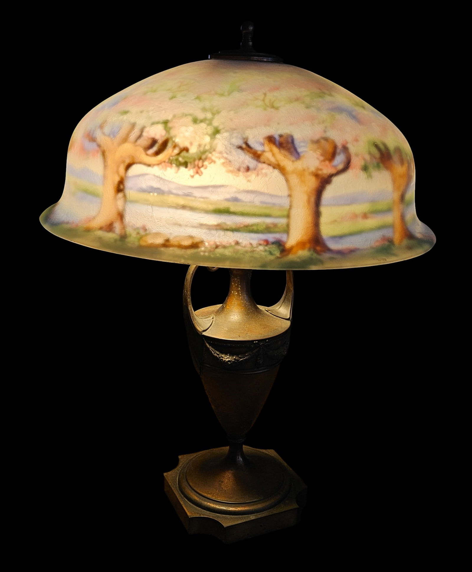 Signed Pairpoint Reverse Painted Lamp - 3