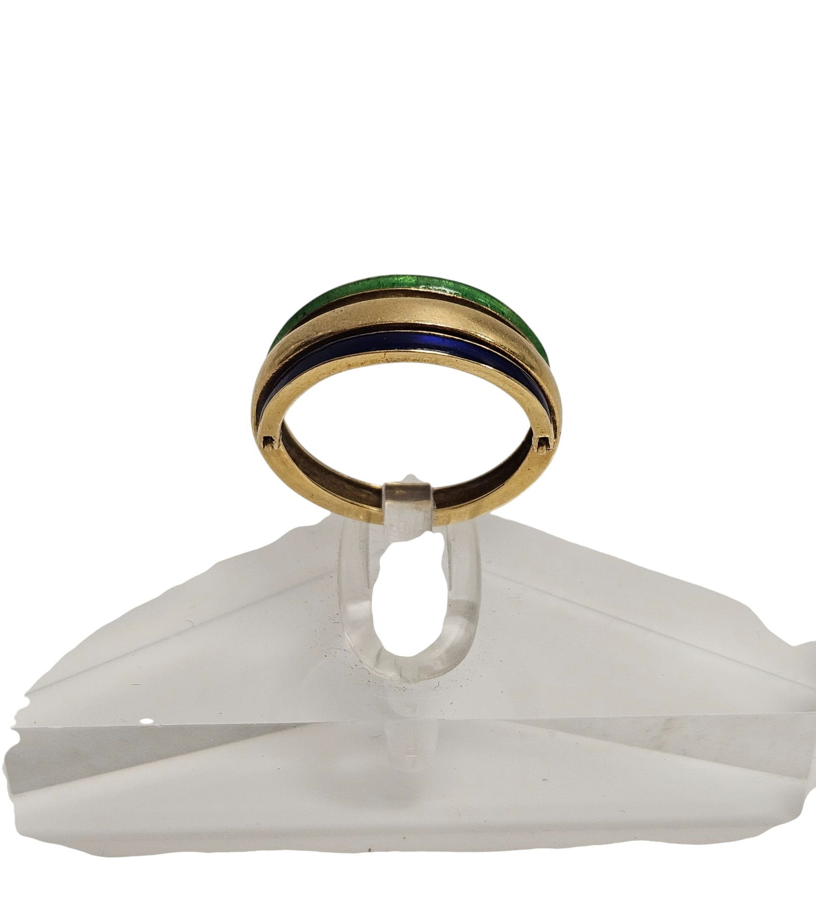 Vintage 18k Yellow Gold & Enamel Ring size 6 (1 of 4)