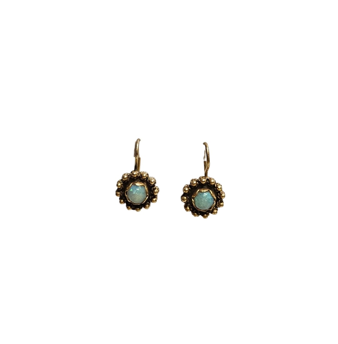 c1920s 14k Yellow Gold & Opal Earrings (1 of 3)