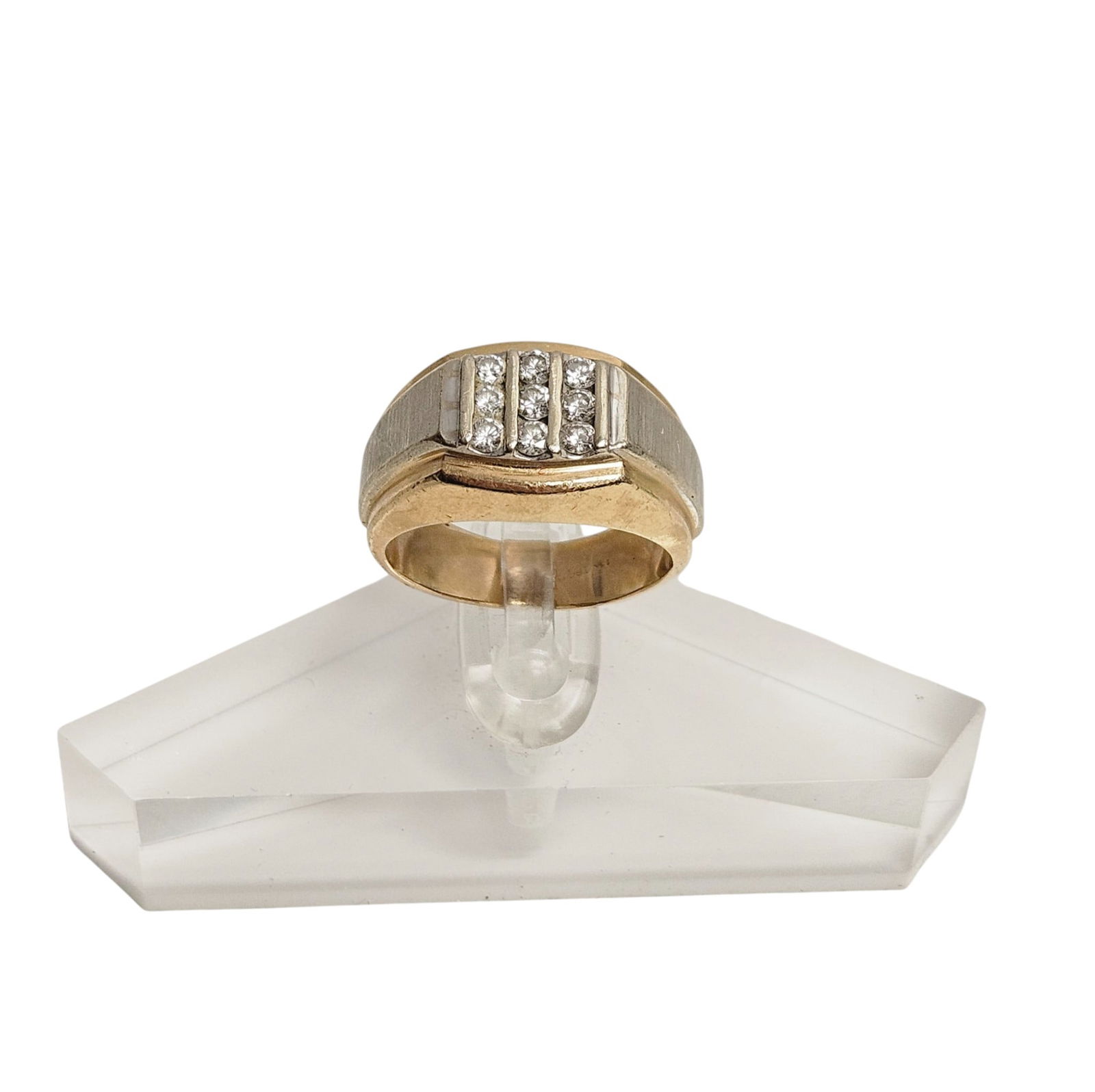 Vintage 14k Yellow Gold & Diamond Mens Ring size 7.5 (1 of 4)