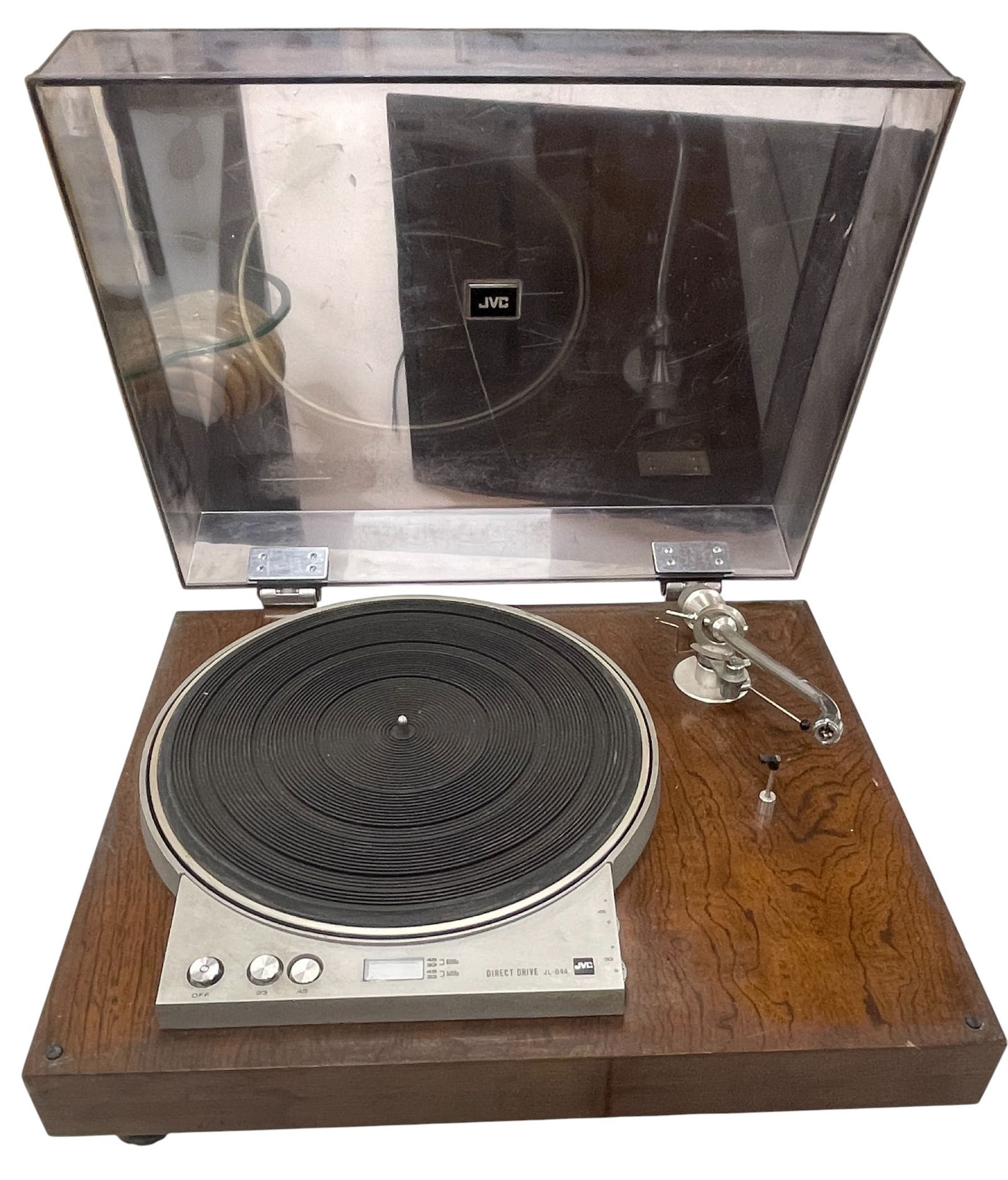 JVC JL-B44 2 Speed, Direct Drive Turntable, Walnut Base (1 of 7)