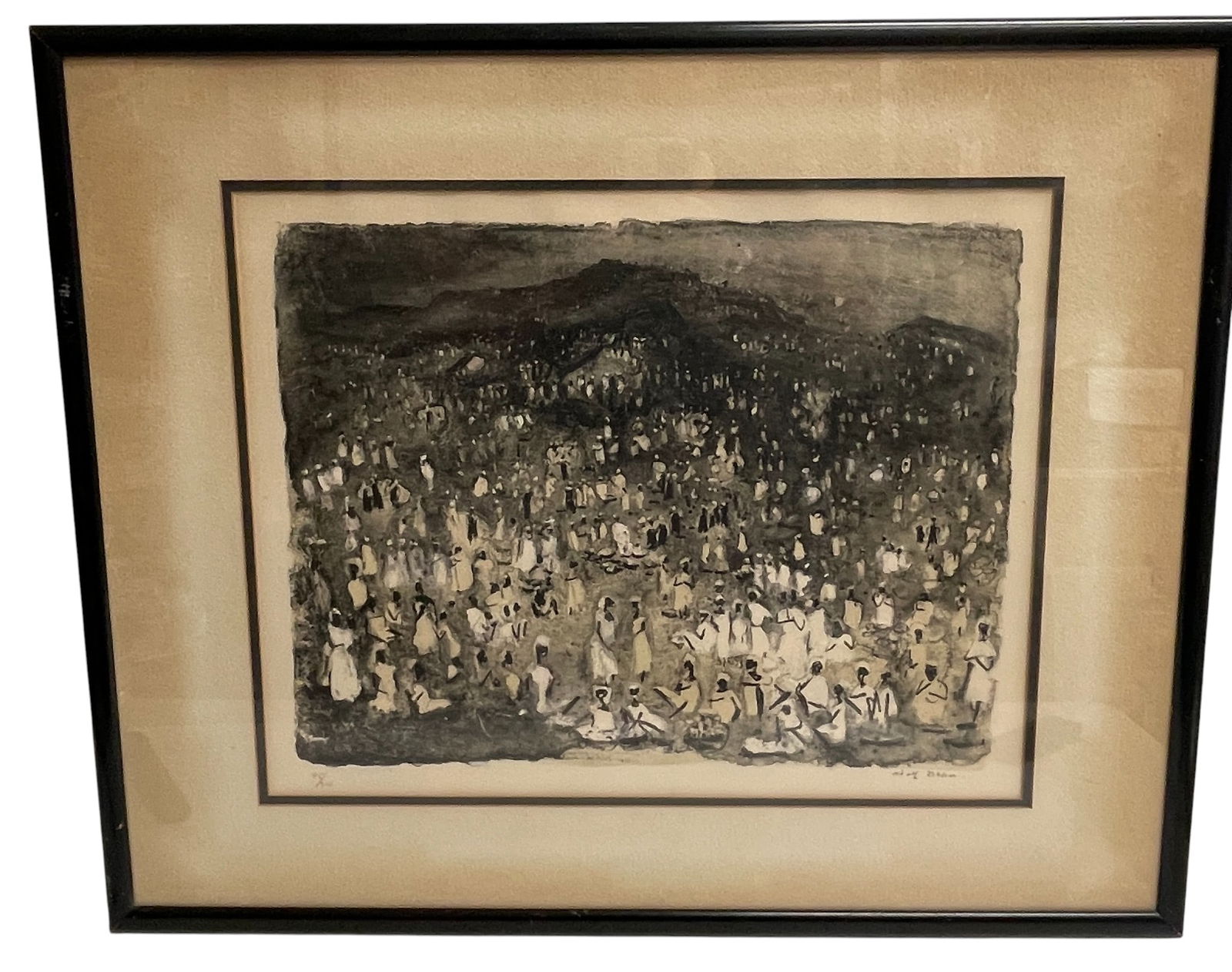 Adolf Dehn L/E Lithograph Titled Haitian Nights, c.1960s: Adolf Arthur Dehn (New York, Minnesota, 1895 - 1968) monochrome lithograph on paper titled "Haitian Nights, Formerly Caribbean". Pencil signed lower right and numbered 95/210 lower left. Very good con